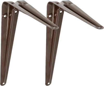 AMIG Plankdrager/planksteun van metaal - 2x - gelakt bruin - H175 x B150 mm
