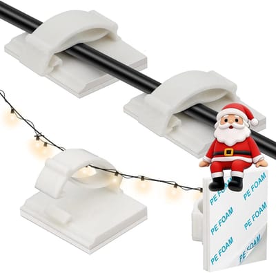 Zelfklevende Kabelhouders en Kabelclips, 50 Stuks, Wit, Ideaal voor Kabelorganisatie en Geleiding binnen en buiten