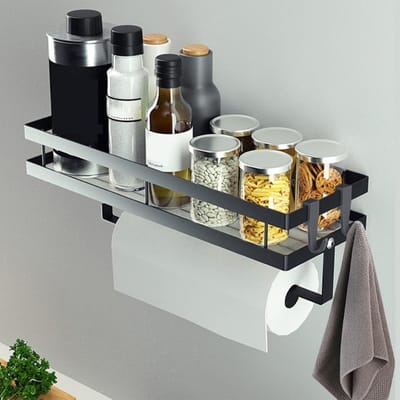 ApexArte® Kruidenrek Ophangbaar - Kruidenpotjes Lade Organizer - Kruidenrekken - Zwart