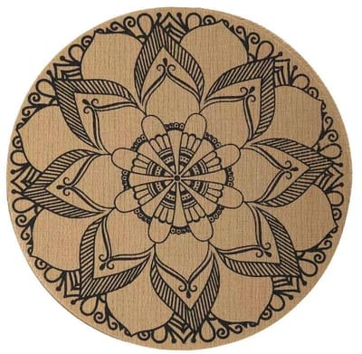 JHUBERS- Placemat Ronde Geweven - 38 cm - Afwasbaar - Hittebestendig - PVC - Vintage - Zwart/Wit - Tafelmat