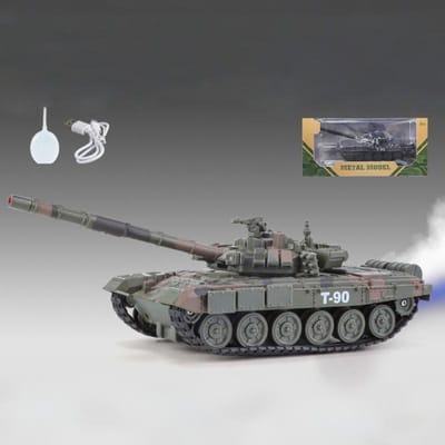 Spray Russische T-90 Hoofdgevechtstank Legering Metaal Diecast Model Tank Geluid En Licht Collecties Hobby Decoratie Ornamenten Vriend