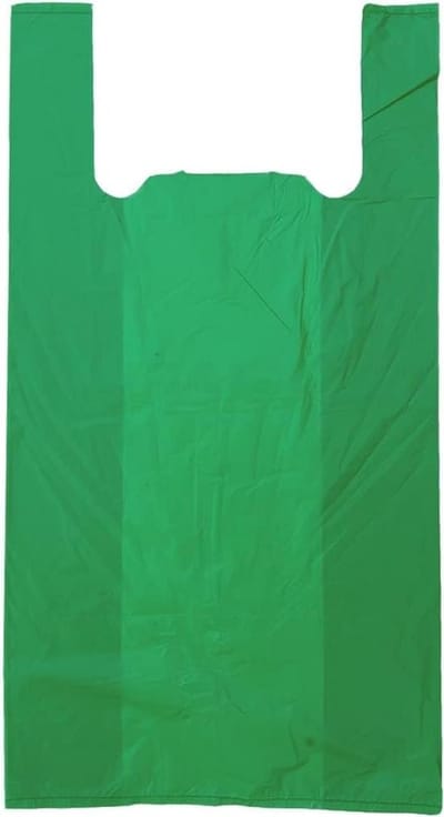 Draagtassen Vest Stijl - Winkel Tassen - Boodschappen Dragen - Sterk Herbruikbaar Plastic - 100 Stuks - Groen