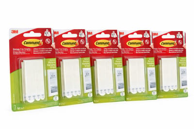 3M Command Picture Hanging Strips Medium – 5-Pack – 2,7 kg – Schadevrij Ophangen Zonder Boren – Wit
