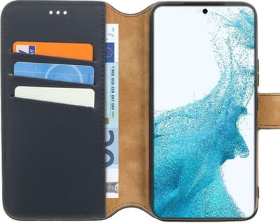 Minim 2-in-1 Samsung Galaxy S22 Hoesje Book Case en Back Cover Blauw