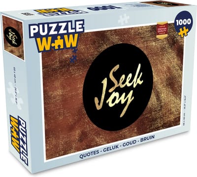 Puzzel Quotes - Geluk - Goud - Bruin - Legpuzzel - Puzzel 1000 stukjes volwassenen