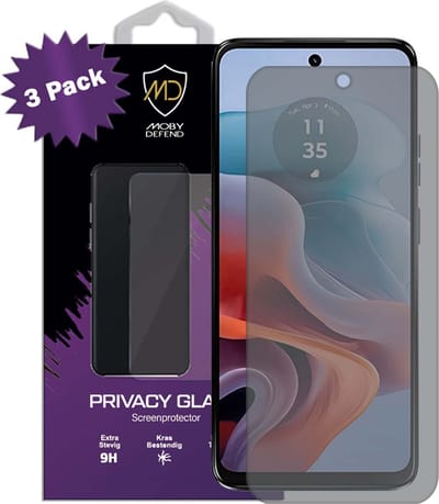3-Pack MobyDefend Screenprotectors - Geschikt voor Motorola Moto G34 - Matte Privacy Glass Screensavers