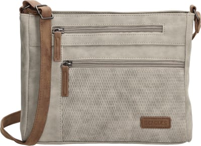 Beagles Brunete Crossbody Schoudertas - Handige Ritsvakken - Lichtgrijs