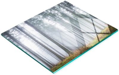 Keukenplank van gehard glas met decoratieve afbeelding 'Mist in het bos' 60x52 cm