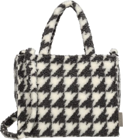 Beagles Navarra Hand & Schoudertas Teddy Soft Trendy Bag - Pied de poule Grijs