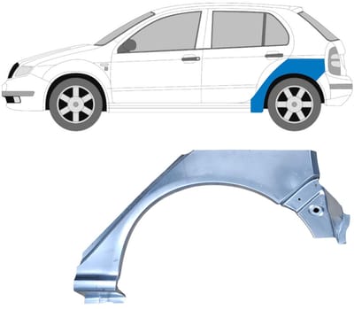 Reparatiepaneel achterspatbord voor Skoda Fabia I 1999-2007 / Links