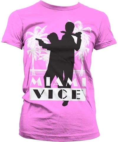 Miami Vice Silhuettes Girly T-shirt dames roze