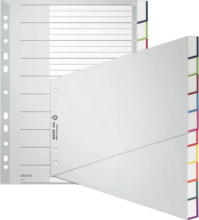 Leitz kunststof registerbladen, blanco, A4 breedformaat, schuin
