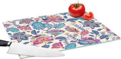 Glazen Snijplank - 39x28 - Regenboog - Bloemen - Schets - Patronen - Snijplanken Glas
