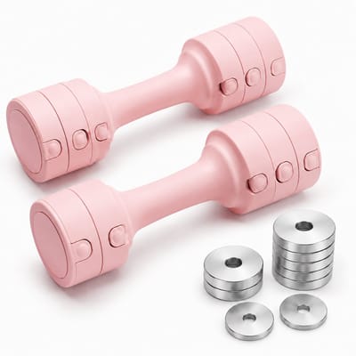 Gloovon® - Verstelbare Dumbell - 2.5 KG - 1.5 KG t/m 2.5 KG - Smart Dumbbells - Dames Halters - Halterset voor Thuisgebruik - Krachttraining - Fitness - Roze