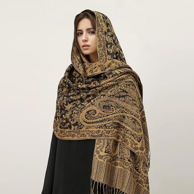 Bohemia Pashmina Hijab Sjaal Lange Moslim Kasjmier Sjaal Vrouwen Foulard Zachte Turban Hoofddoeken Voor Vrouwen Hoofdband Luxe black