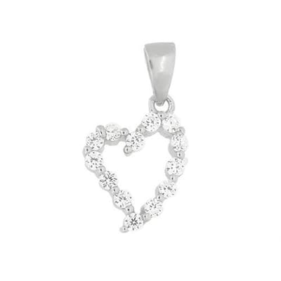 Blinx Jewels Zilveren Hanger Hartje Steentjes Zirkonia