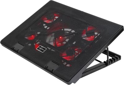 Laptop Koeler - Koelstation Ventilator - Gaming Prestaties - 5 Ultrastille Ventilatoren - Tot 173 inch - Zwart