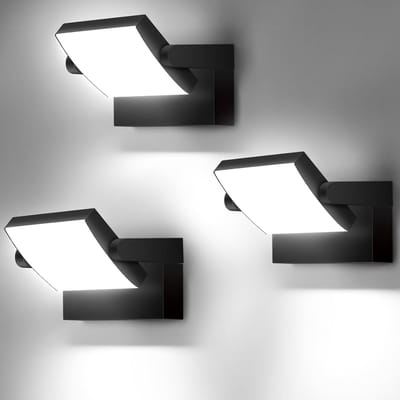 3 Stuks 40W Draaibare Wandlamp voor Buiten met LED Paneel - Waterproof, Verstelbaar en Energiezuinig