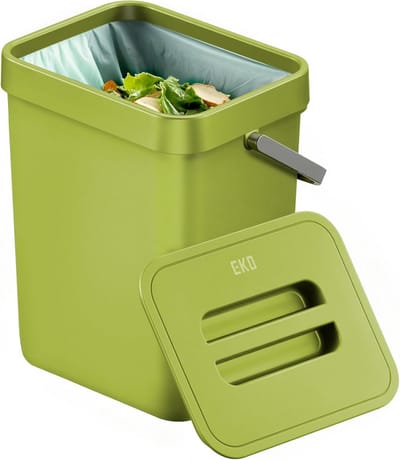 Ophangbare Compostbak voor Aanrecht of Muur - Weinig Ruimte Nodig - 3 Liter