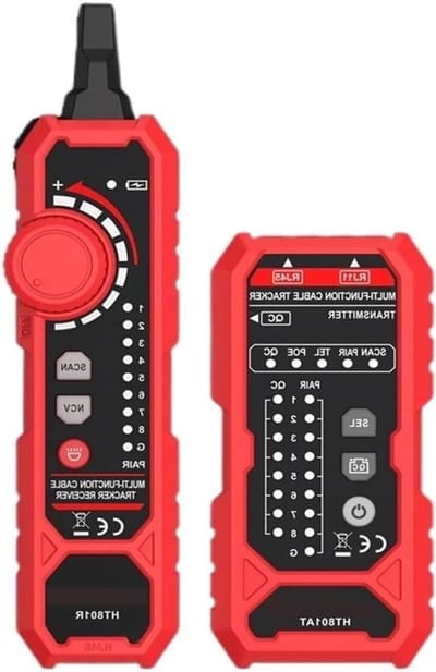 Netwerktester - Kabeltester PoE - Netwerk Fouten Zoeken - Geavanceerde Interferentie Weerstand - 3 km Bereik - Zwart