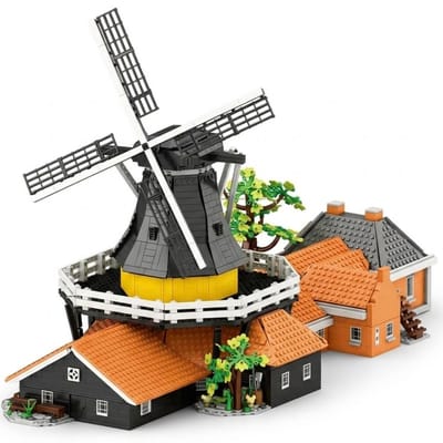 Reobrix 55019 Windmolen mega bouwset | Nederlands icons modelbouw | Creator expert architecture bouwpakket | Technische speelgoed ideas voor volwassenen & kinderen | Bloemen park molen van Twente | Souvenirs holland | Geschikt voor Lego | 4801 bloks
