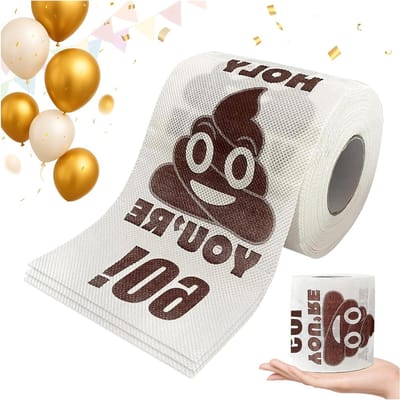 Bedrukt toiletpapier voor 60e verjaardag, grappige prank cadeau en badkamer decoraties voor feestelijkheden
