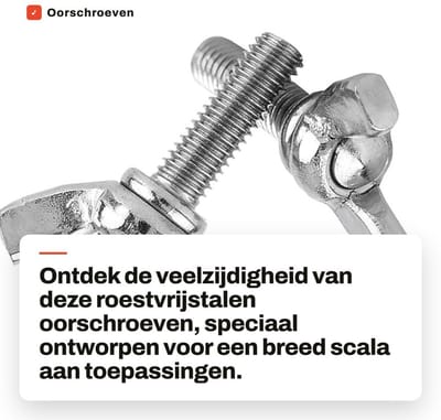 Dailygoods- Oorschroeven 5 Stuks - Roestvrij Stalen M5 - Vlinderschroeven - Bevestigingsmateriaal - 12/16/20/40 mm - Corrosiebestendig - Bevestigingsschroeven