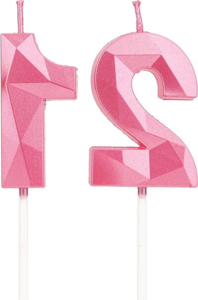 Verjaardagskaarsen Cijfer 21 - Taartkaarsen Feest - Feestelijke Decoratie - Metaalstijl Cijferontwerp - 5 cm - Roze