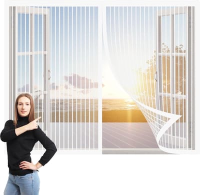 Horren voor ramen - Vliegenwering raam - Insecten buiten houden - Zonder boren montage - 100 x 130 cm - Wit