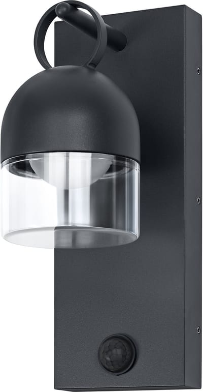 OSRAM buitenwandlamp Donkergrijs, warmwit, 3000 K, IP65, lichtsensor, aluminium, 400 lm, 6,5 W, geïntegreerde LED, levensduur 25.000 uur