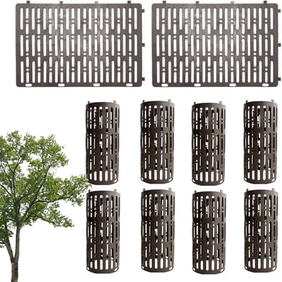 Boomstambeschermers - Tuin kunststof boombeschermers - Verstelbare set - 10 stuks - Ademende weerbestendige beschermset - Tuinaccessoires - Ideaal voor schorsbescherming en landschapsonderhoud - 30x20 cm - Bruin