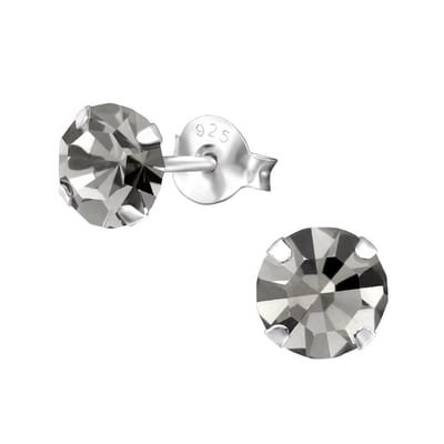 Montebello Oorbellen Edona Black - 925 Zilver - Ø6mm