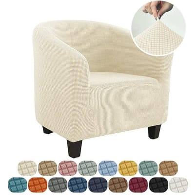 Clubstoelhoes Stretchkuipstoelhoes Effen kleur Bankhoes Polar Fleece Bankhoezen voor Studeerkamer Bar Counter Woonkamer 1pcs