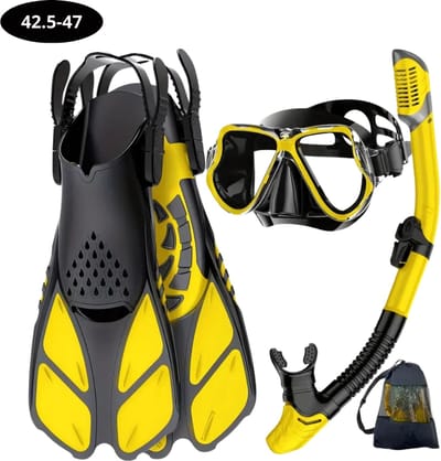Bovista Zwemvliezen Voor Kinderen & Volwassenen - Flippers - Zwemflippers - Snorkelset - Geel - Maat 42.5-47