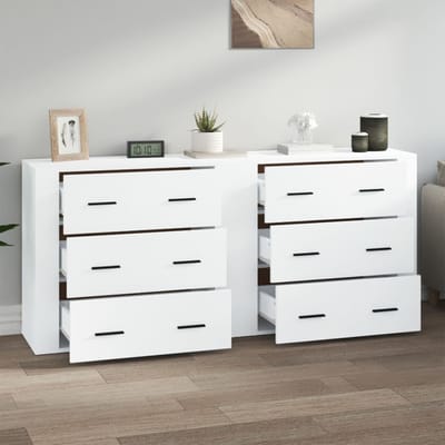 vidaXL - Dressoirs - 2 - st - bewerkt - hout - wit