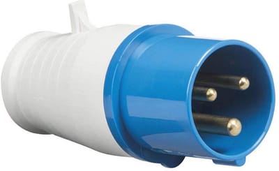Industriële 240V IP44 16A Stekker Connector - 2P+E Blauw voor Caravan en Werkplaats
