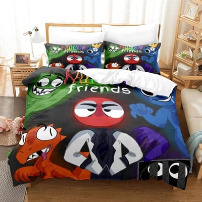 R-Rainbow Friends Beddengoedsets 3D Kinder Dekbedovertrekset Met Kussensloop Twin Full Queen King Beddengoed Bedlinnen Voor Jongens Meisjes 70x133cm 2pcs