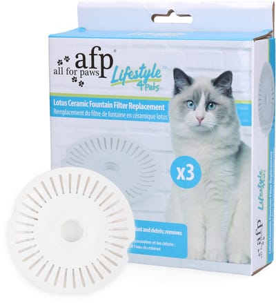 AFP Lifestyle 4 Pets - Lotus Ceramic Fountain Filter Replacement - Waterfilters - Waterfontein filter voor de AFP Lotus Ceramic Fountain - 3 Stuks