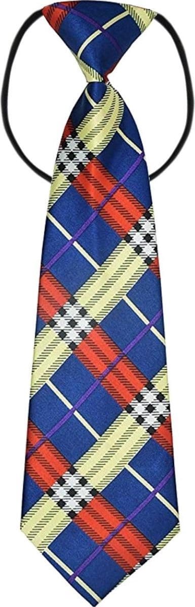 Fako Fashion - Kinderstropdas - Kinder Stropdas - Jongens Stropdas - Das - Print - Elastiek - Blauw/Geel/Rood Geruit