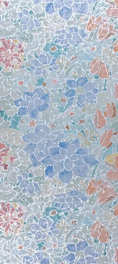2LIF Decoratie raamfolie tulips glas in lood transparant 45cm x 2 meter zelfklevend - Decoratiefolie - Plakplastic - Plakfolie - gebloemd - tulpen