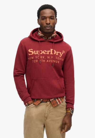 Superdry - Venue hoodie met ton sur ton logo - Heren - Hoodies