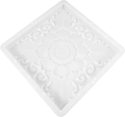 Betonvorm Tuinpad - Stoepmal Cement - Decoratieve Paden Maken - Herbruikbare Vorm - 45 x 45 x 4 cm - Wit