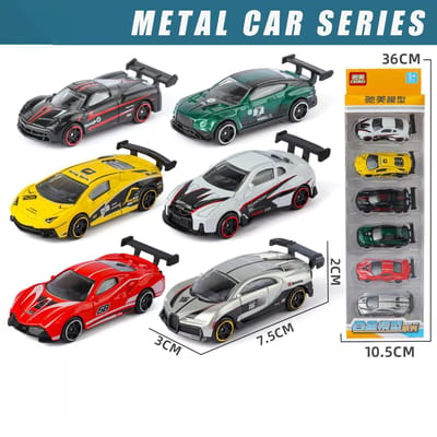 Schaal 1:64 Sportwagen Serie Legering Diecast Speelgoed Miniatuur Auto Verzamelen Modellen Set Naar voren schuiven Rubberen Banden Kerstcadeaus voor Kinderen