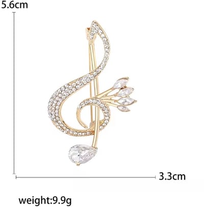 Actie4you® - Broche - Muzieknoot - Elegant & Tijdloos - 6 cm – Muziek Broche – Speld - Goud Kleur