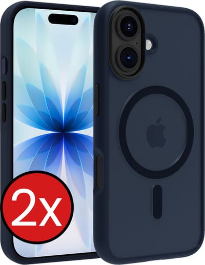 Hoesje - 2 Stuks - Geschikt voor Apple iPhone 17 - Magsafe Compatible - Sterk & Shockproof - Shock Proof Case - Back Cover - Telefoon Hoes - Telefoonhoes - Donkerblauw