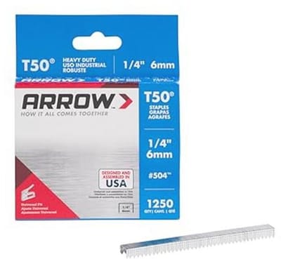 Zware T50-nietjes 0,64 cm pootlengte voor bekleding en meubels - 1250 stuks