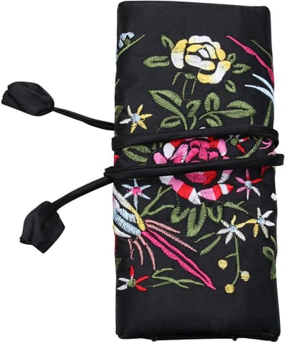Dailygoods- Sieradenrol Handgemaakt - Geborduurd - Opbergtas - Ruimtebesparend - Cosmetica Organizer - Elegant Ontwerp - Sieradentas