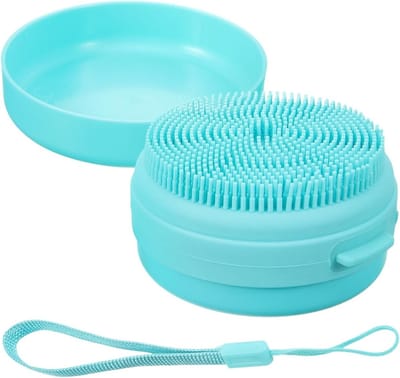 Zachte siliconen badborstel set van 2, huidvriendelijke lichaamsreiniger en massageborstel, antislip en ruimtebesparend voor een comfortabele doucheervaring