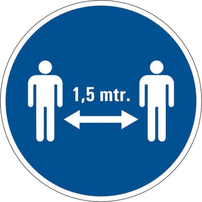 1,5 meter afstand houden verplicht sticker 150 mm