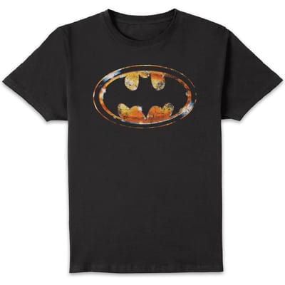 BATMAN Bat Logo Distressed Unisex T-Shirt - Black - S - Zwart